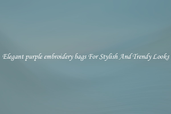Elegant purple embroidery bags For Stylish And Trendy Looks