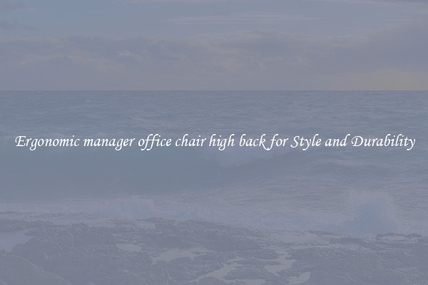 Ergonomic manager office chair high back for Style and Durability