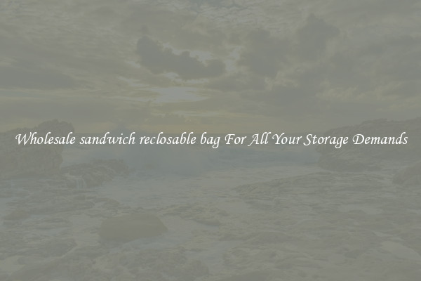 Wholesale sandwich reclosable bag For All Your Storage Demands