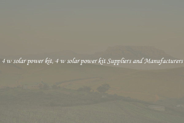 4 w solar power kit, 4 w solar power kit Suppliers and Manufacturers