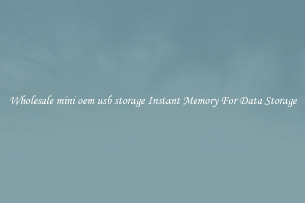 Wholesale mini oem usb storage Instant Memory For Data Storage