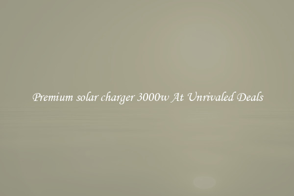 Premium solar charger 3000w At Unrivaled Deals