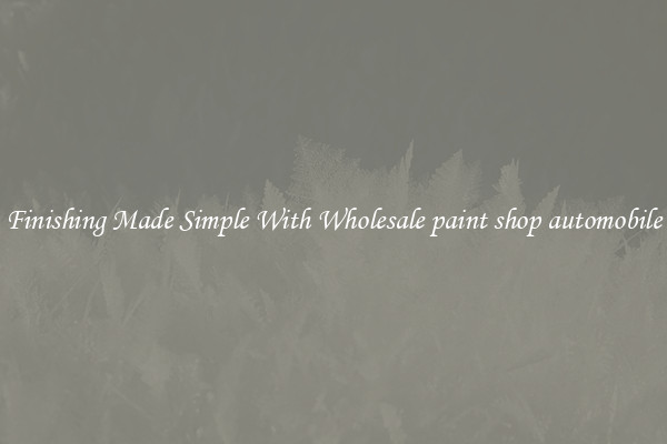 Finishing Made Simple With Wholesale paint shop automobile