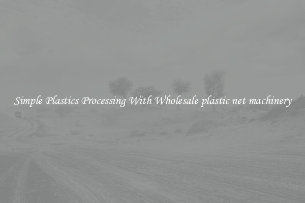 Simple Plastics Processing With Wholesale plastic net machinery