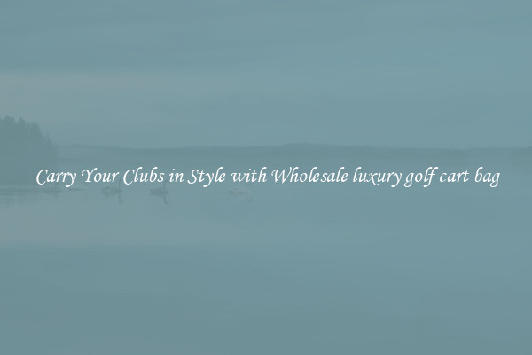 Carry Your Clubs in Style with Wholesale luxury golf cart bag
