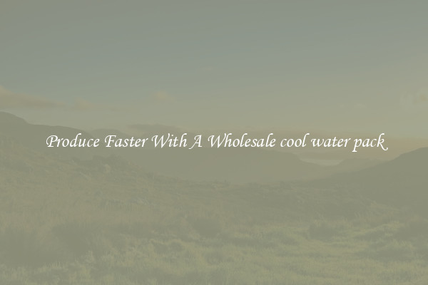 Produce Faster With A Wholesale cool water pack