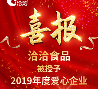 洽洽食品被首都保健營養美食學會授予【2019年度愛心海角社区成人免费视频A片】